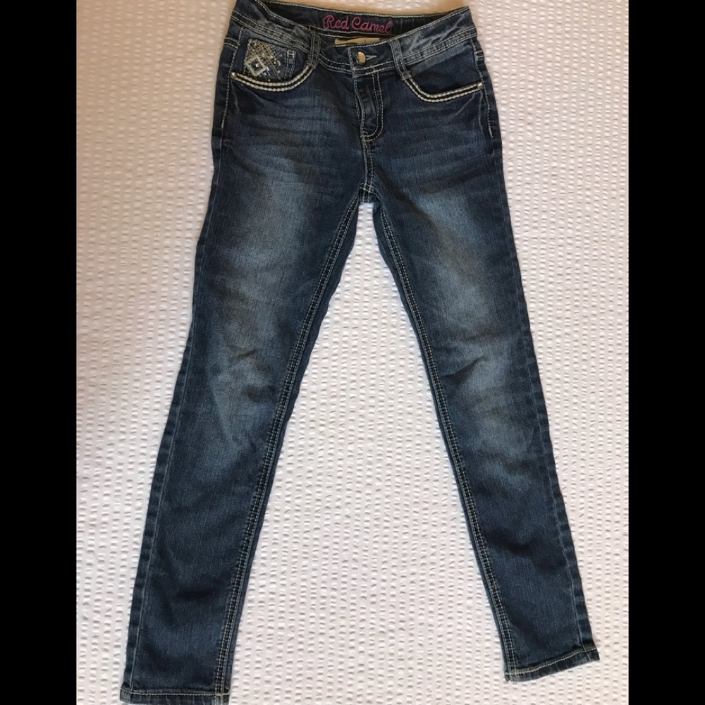 Darling Rhinestone Red Camel Girls Jeans - Picture 3 of 8